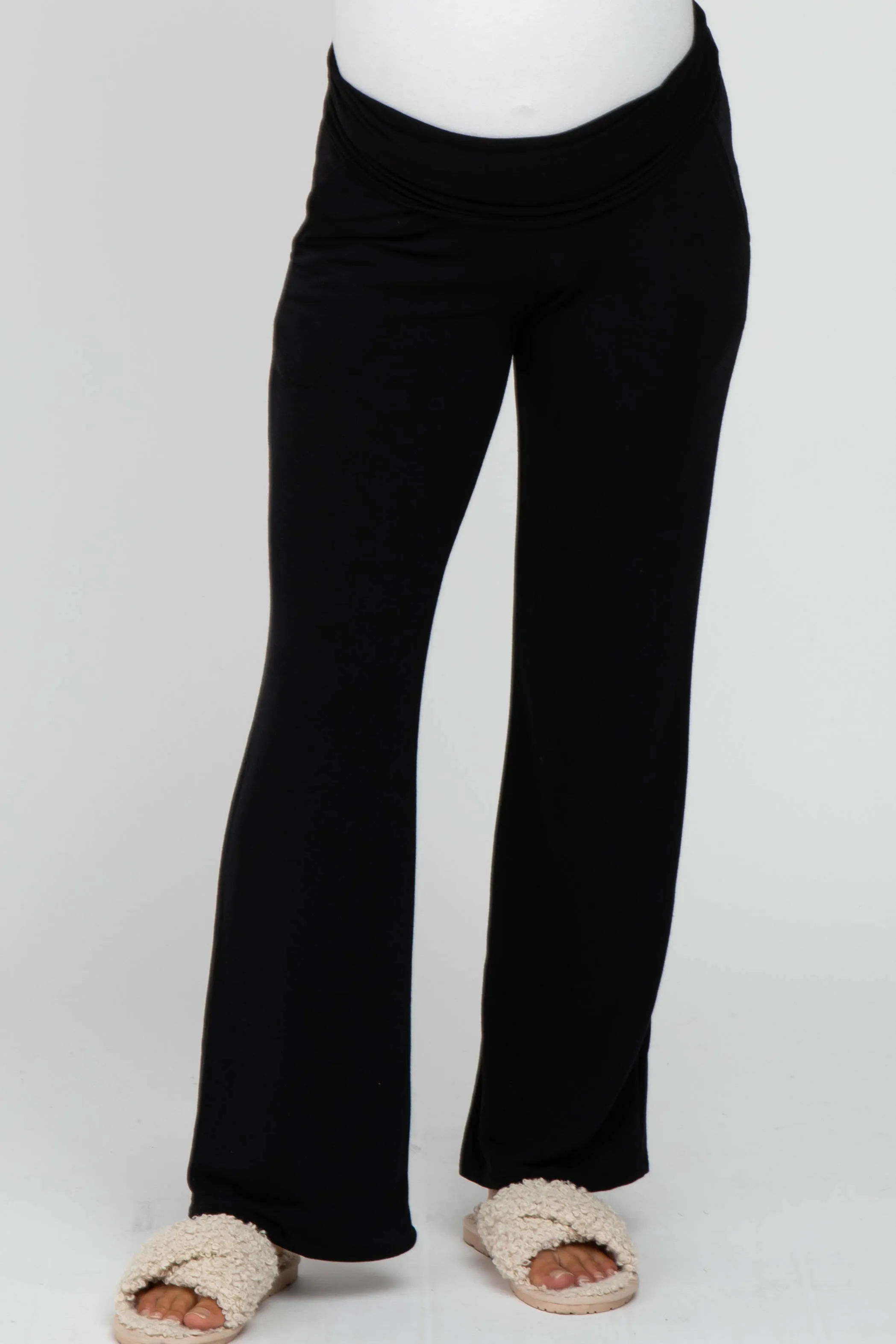 Black Maternity Yoga Pants sold by Pinkblush product image thumbnail 2