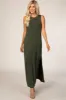 Olive Side Slit Maxi Dress sold by Pinkblush