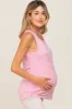 Pink Striped Sleeveless Maternity Top sold by Pinkblush
