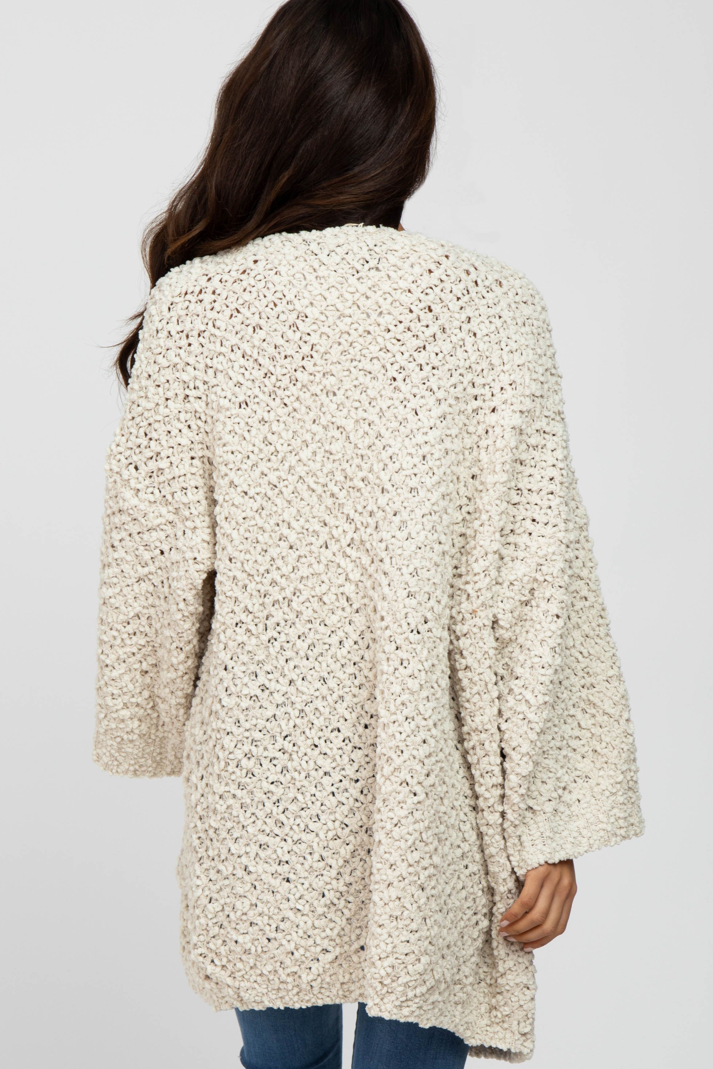Beige Soft Popcorn Knit Cardigan sold by Pinkblush product image thumbnail 4