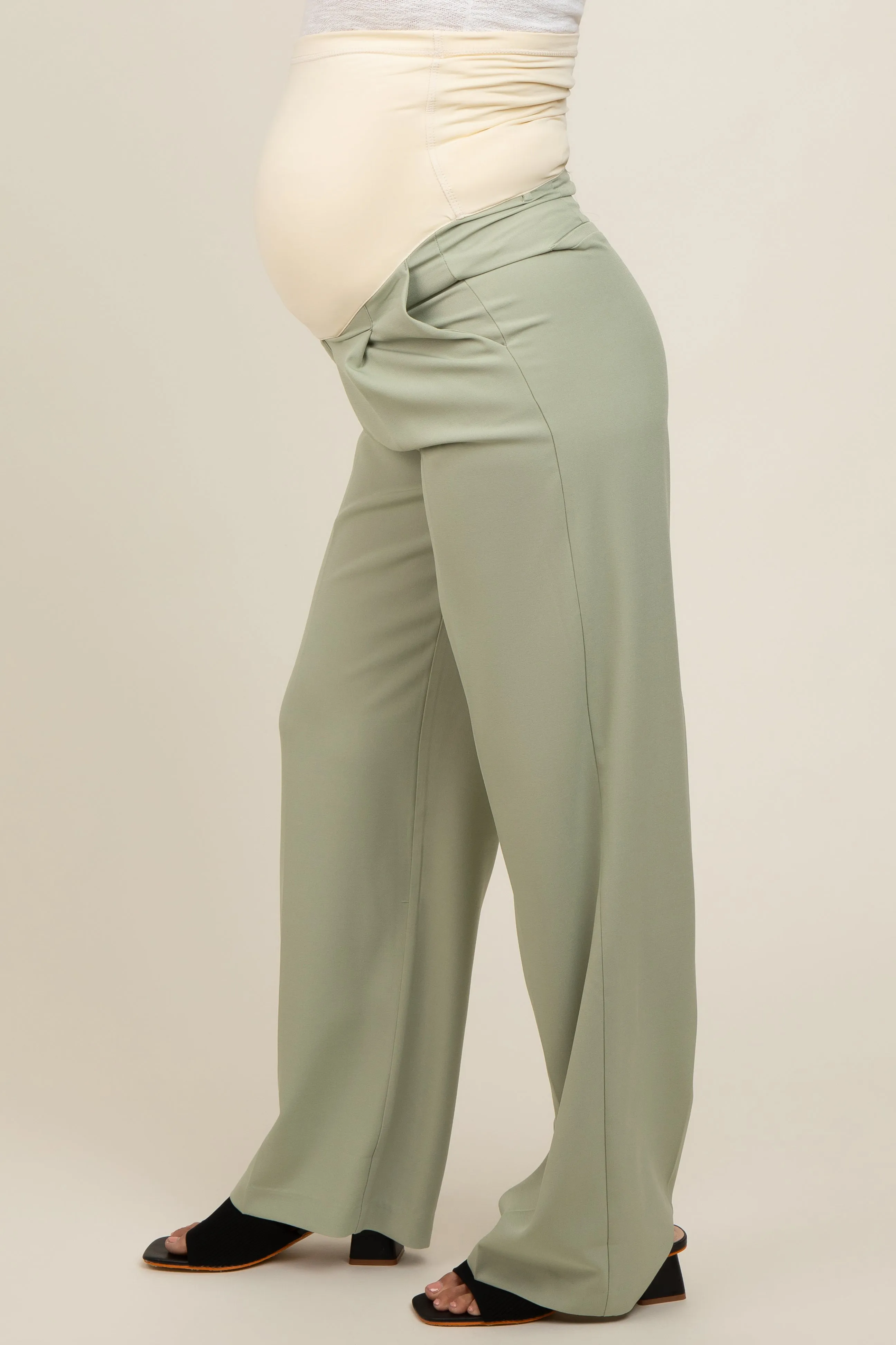 Light Olive Maternity Dress Pants sold by Pinkblush product image thumbnail 4