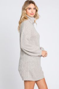 Heather Grey Turtleneck Sweater Mini Dress sold by Pinkblush