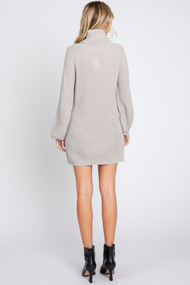 Heather Grey Turtleneck Sweater Mini Dress sold by Pinkblush product image thumbnail 4