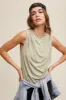Green Lily Cintched Detail Tank T-Shirt sold by Pinkblush