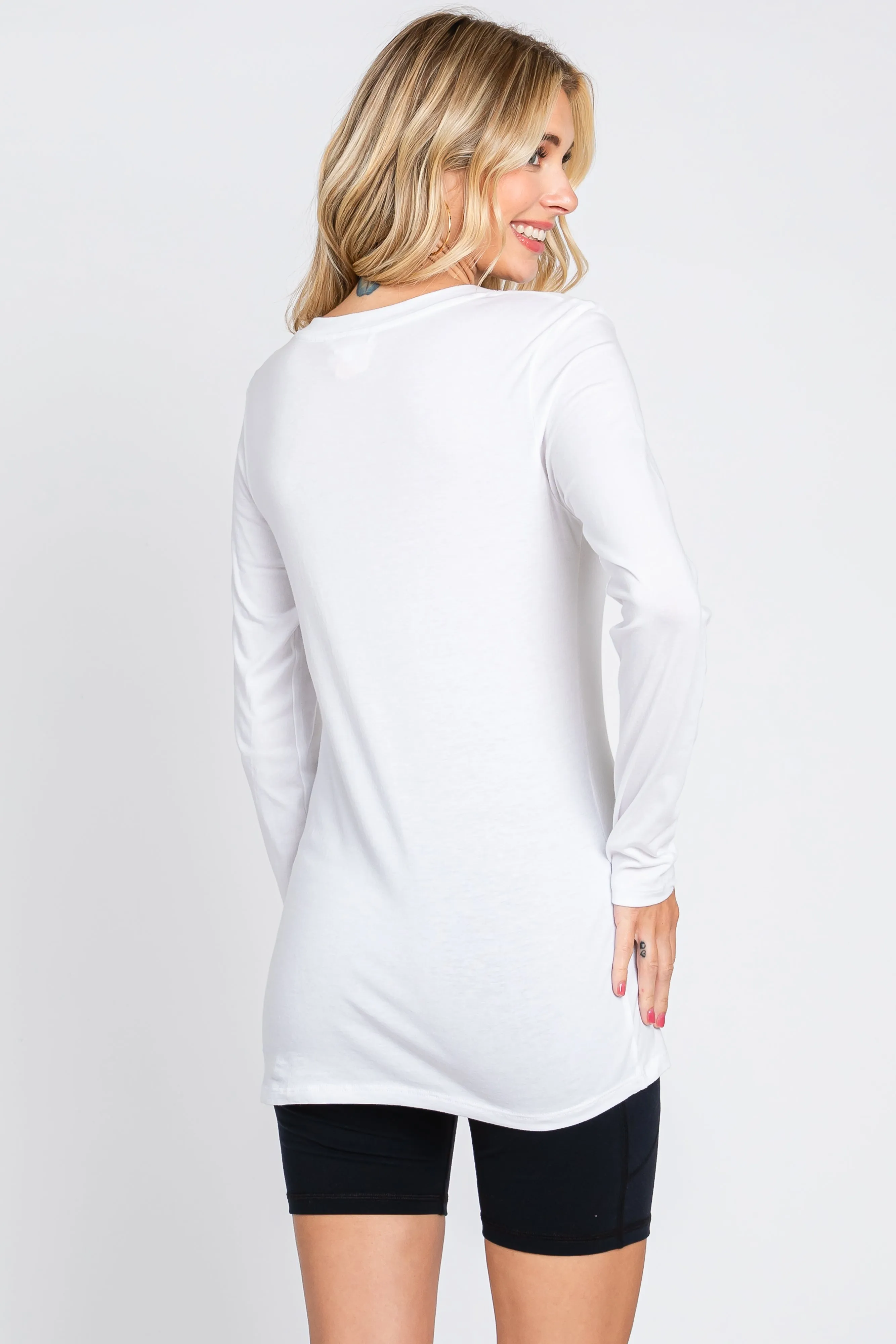 White Fitted Long Sleeve Top sold by Pinkblush product image thumbnail 3