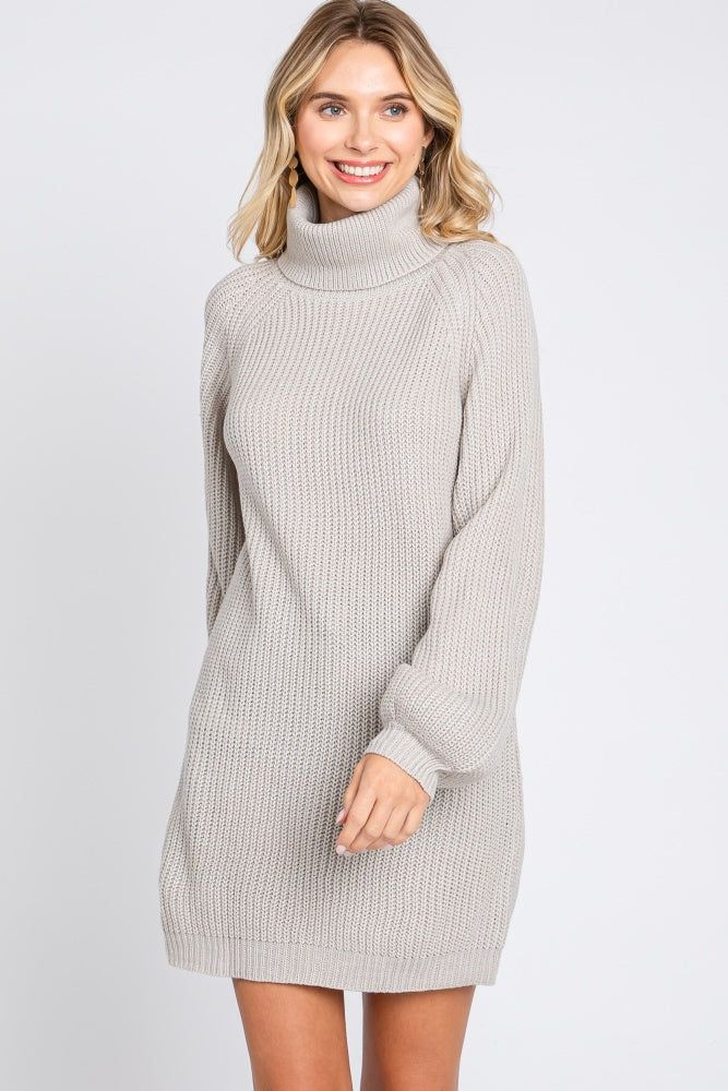 Heather Grey Turtleneck Sweater Mini Dress sold by Pinkblush product image thumbnail 2