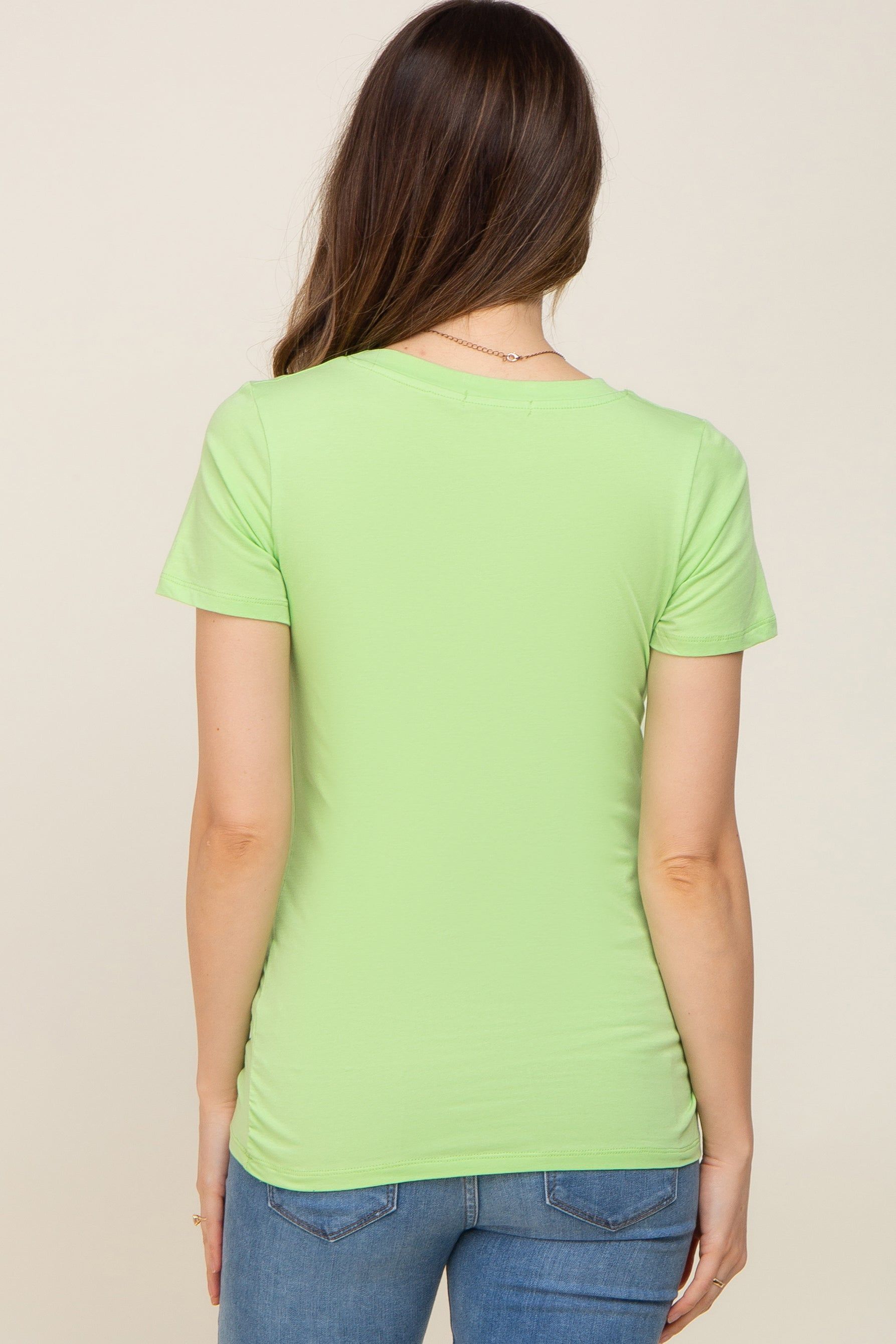 Lime Basic Crew Neck Maternity Tee sold by Pinkblush product image thumbnail 3
