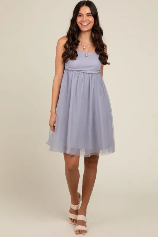 Grey Tulle Skirt Dress sold by Pinkblush