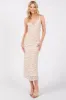 Orange Floral V-Neck Sleeveless Midi Dress sold by Pinkblush