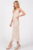 Orange Floral V-Neck Sleeveless Midi Dress sold by Pinkblush