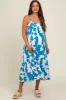 Blue Geometric Print Maternity Midi Dress sold by Pinkblush