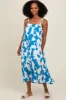 Blue Geometric Print Maternity Midi Dress sold by Pinkblush
