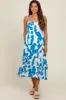 Blue Geometric Print Maternity Midi Dress sold by Pinkblush