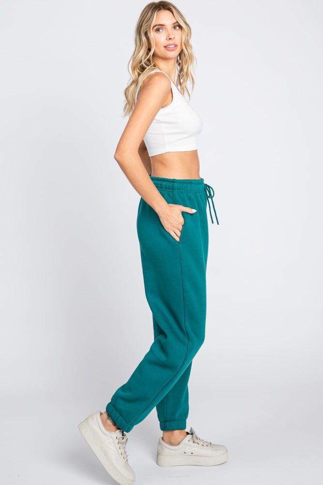 Teal Basic Fleece Sweatpants sold by Pinkblush product image thumbnail 2