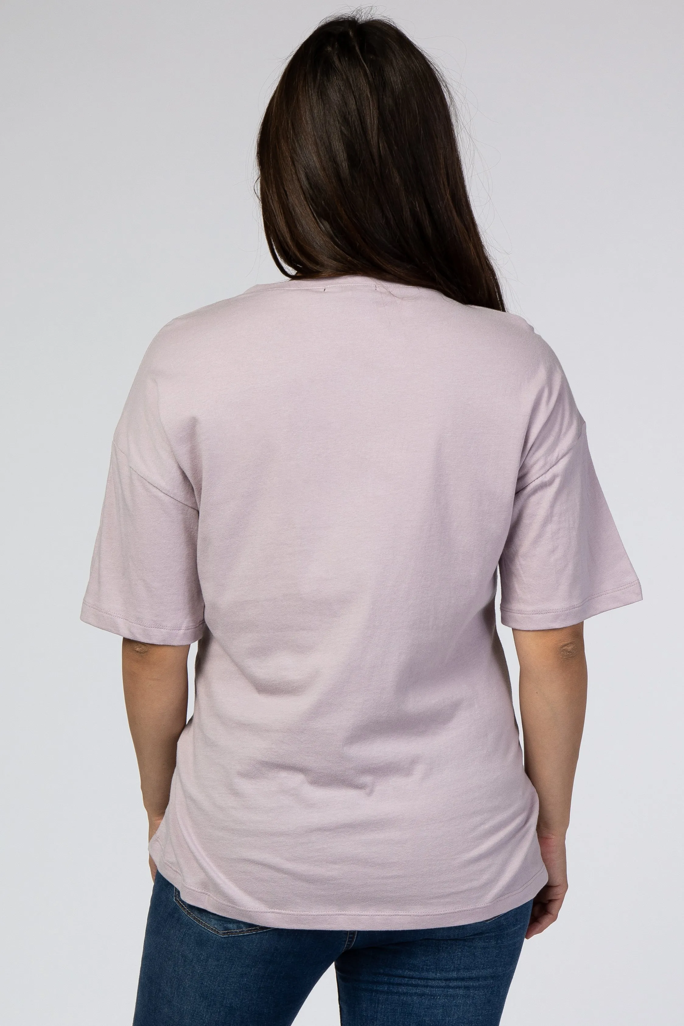 Lavender Basic Short Sleeve Maternity Tee sold by Pinkblush product image thumbnail 3