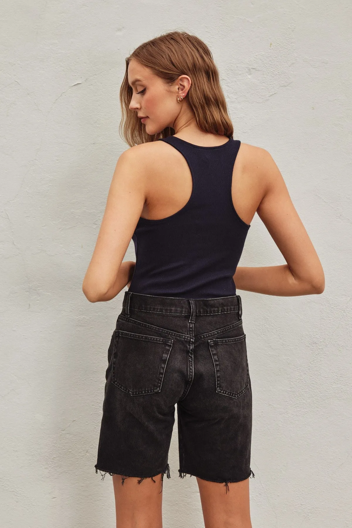 Indigo High-Neck Tank Bodysuit sold by Pinkblush product image thumbnail 5