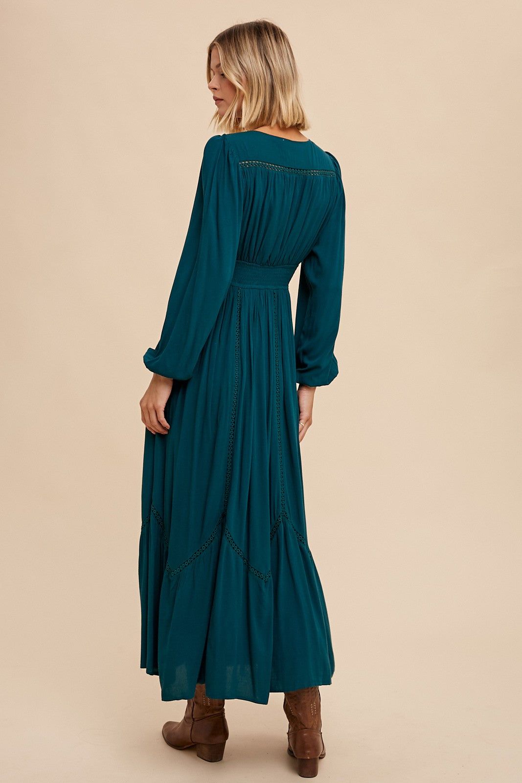Emerald Lace Inset Maxi Dress sold by Pinkblush product image thumbnail 4