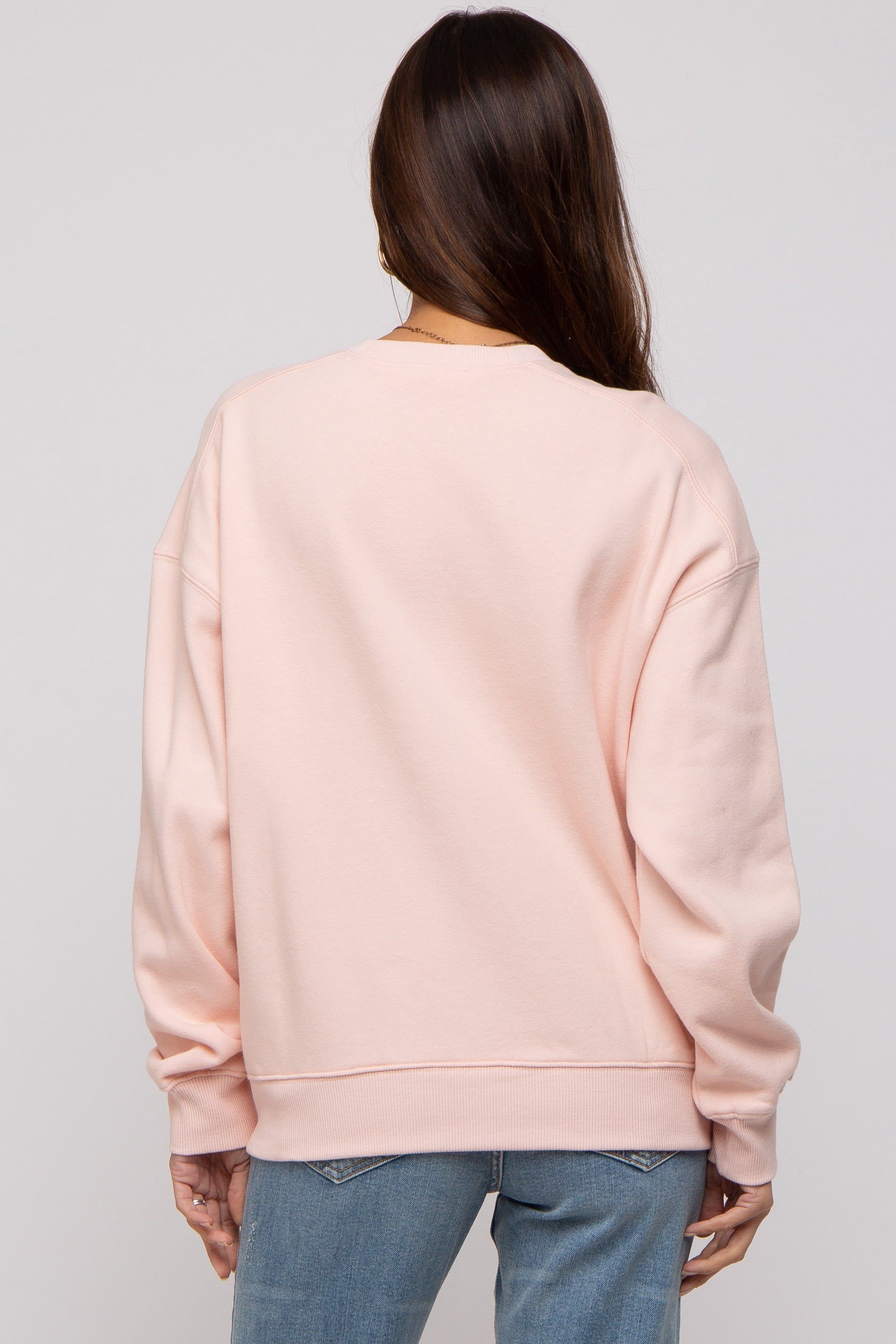 Light Pink Basic Fleece Maternity Sweatshirt sold by Pinkblush product image thumbnail 3