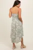 Light Olive Tropical Floral Front Tie Maternity Midi Dress sold by Pinkblush