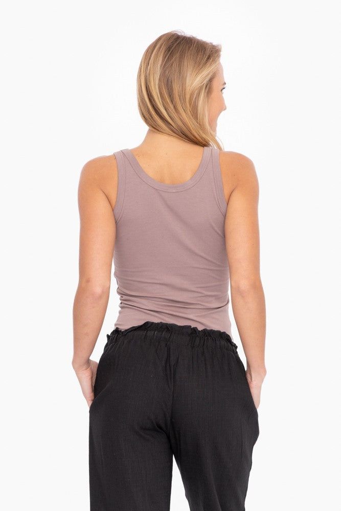 Mocha Scoop Neckline Tank Top sold by Pinkblush product image thumbnail 3