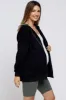 Black Hooded Maternity Jacket sold by Pinkblush
