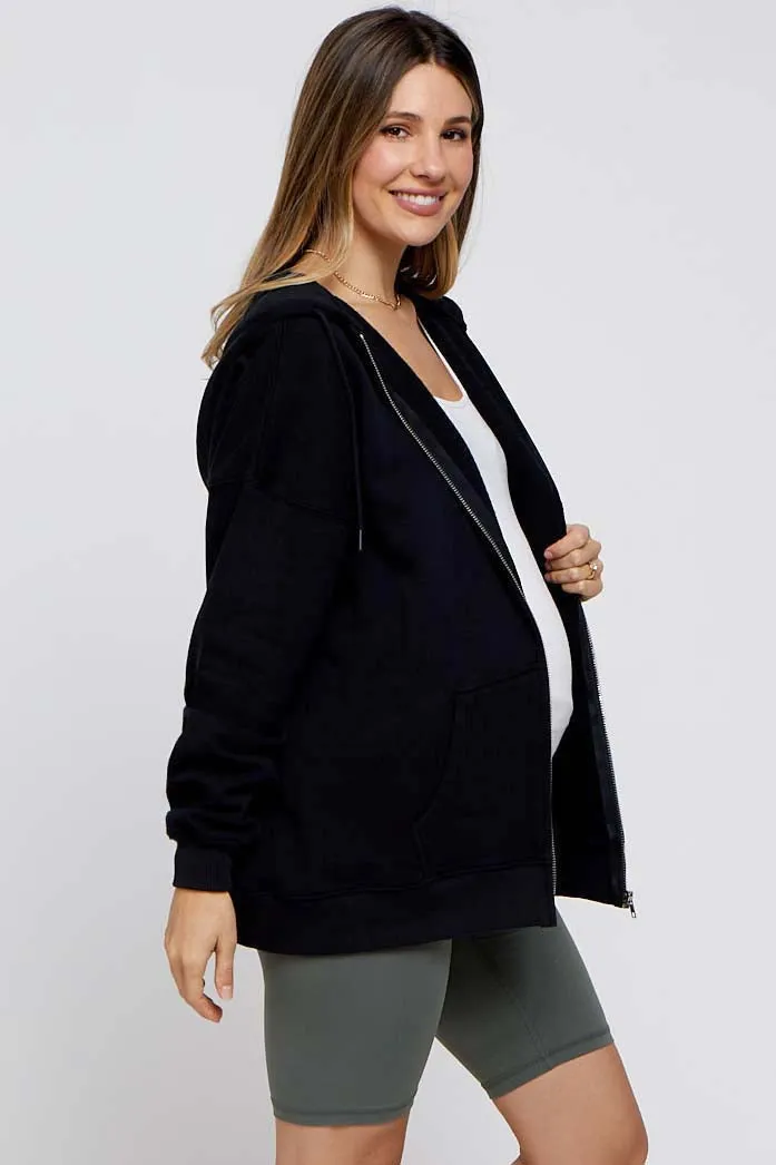 Black Hooded Maternity Jacket sold by Pinkblush product image thumbnail 2