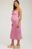 Fuchsia Floral Sleeveless Maternity Midi Dress sold by Pinkblush