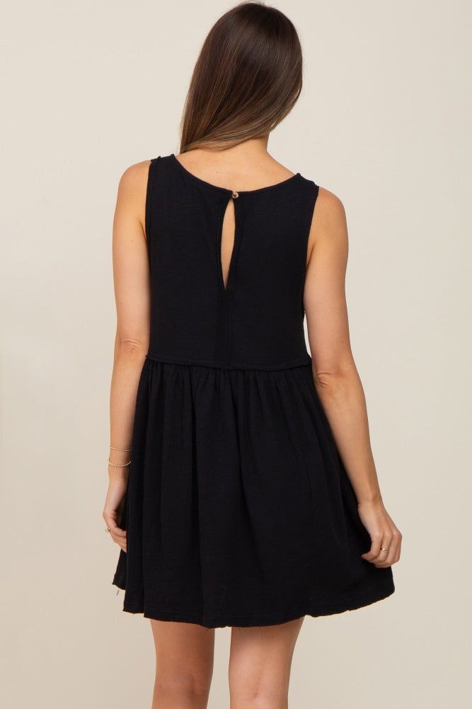 Black Sleeveless Babydoll Maternity Mini Dress sold by Pinkblush product image thumbnail 4