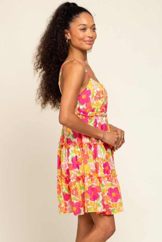 Orange Floral Ruffle Tiered Dress sold by Pinkblush product image thumbnail 2