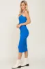 Royal Blue Ribbed Sleeveless Fitted Dress sold by Pinkblush