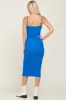 Royal Blue Ribbed Sleeveless Fitted Dress sold by Pinkblush