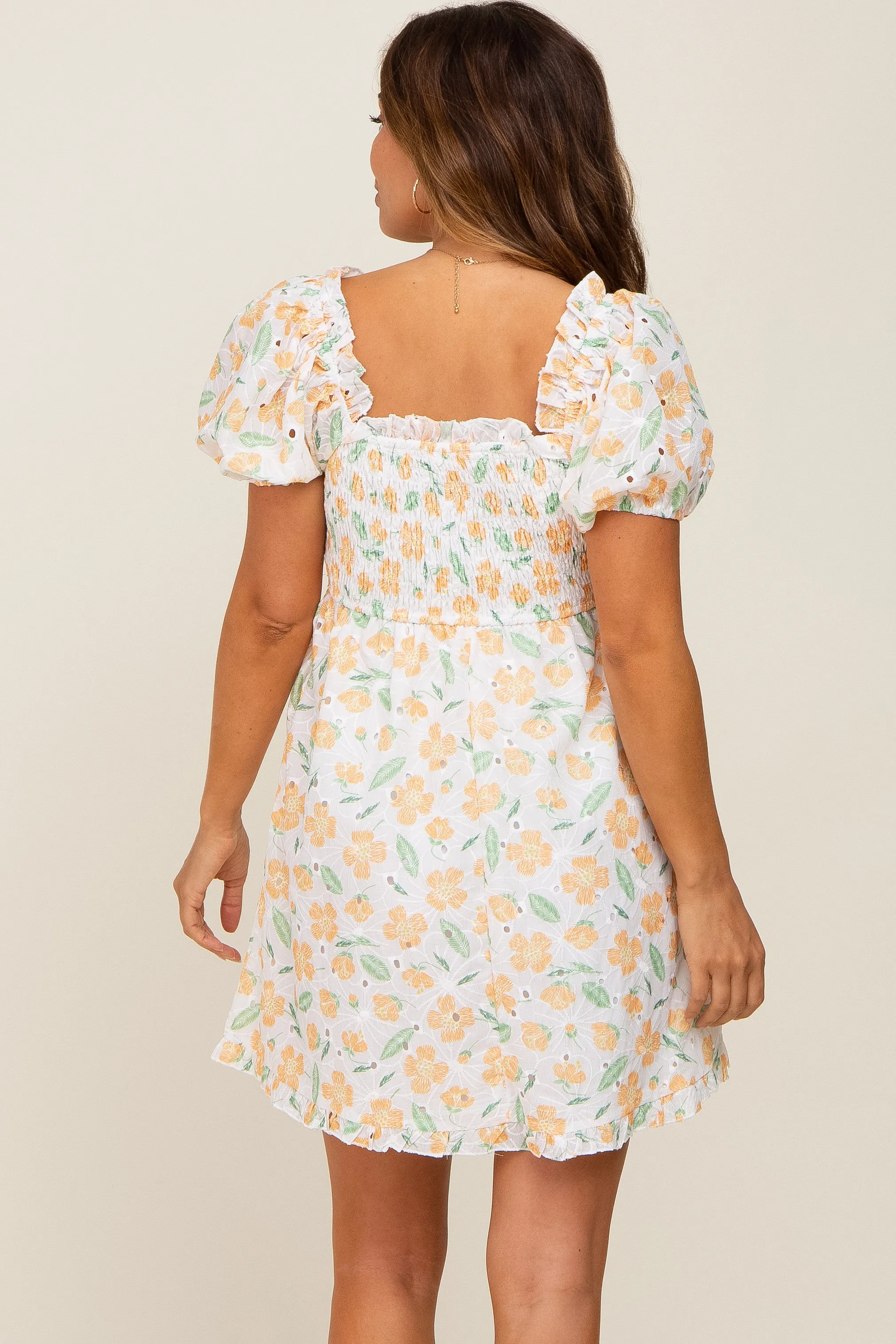 Orange Embroidered Eyelet Lace Maternity Dress sold by Pinkblush product image thumbnail 3