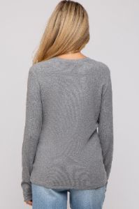 Heather Grey Soft Knit Long Sleeve Maternity Top sold by Pinkblush