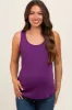 Purple Ribbed Sleeveless Maternity Top sold by Pinkblush