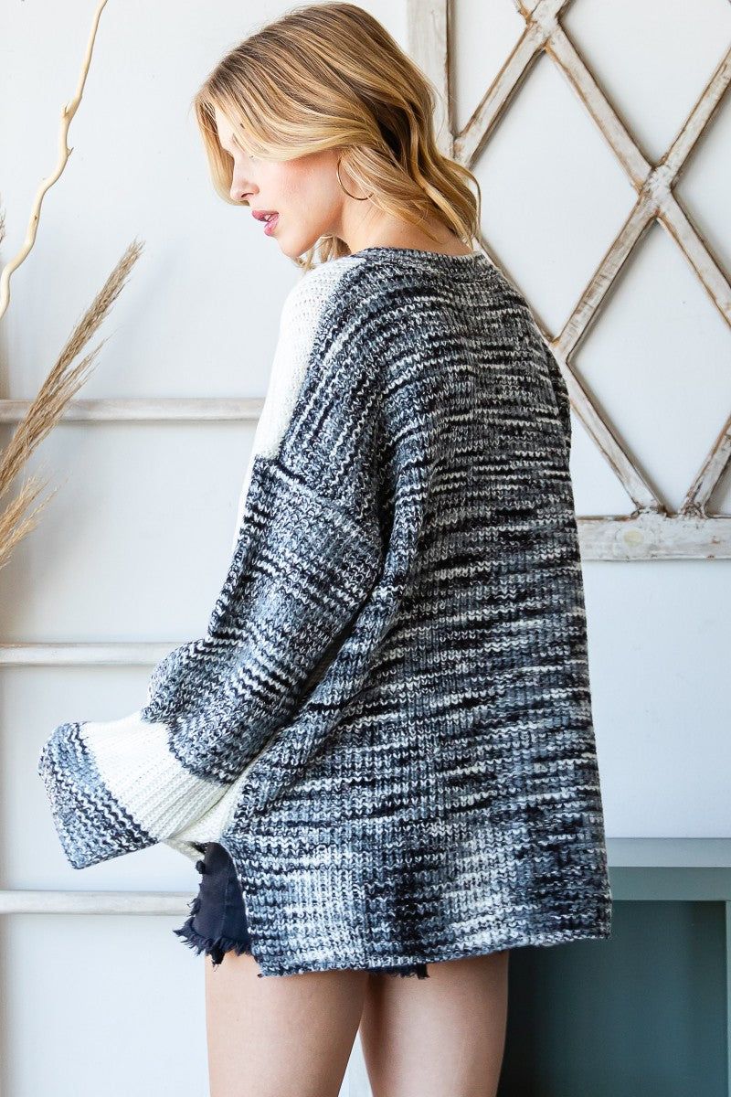 Grey White Colorblock Sweater sold by Pinkblush product image thumbnail 4