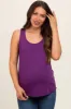 Purple Ribbed Sleeveless Maternity Top sold by Pinkblush