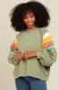 Olive Colorblock Bubble Sleeve Maternity Pullover sold by Pinkblush