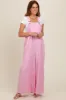 Light Pink Crochet Lace Trim Maternity Overalls sold by Pinkblush