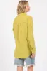 Lime Front Pocket Fringe Hem Button Up Shirt sold by Pinkblush
