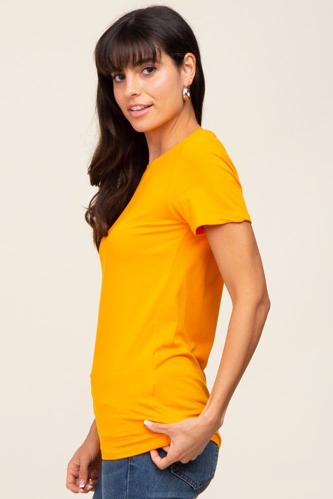 Orange Basic Crew Neck Tee sold by Pinkblush product image thumbnail 2
