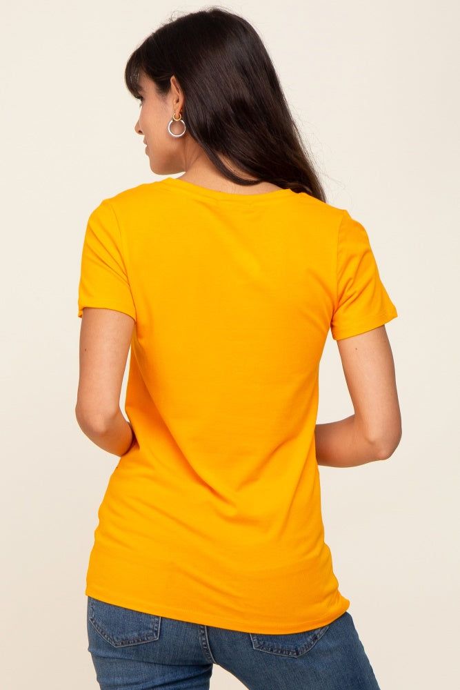 Orange Basic Crew Neck Tee sold by Pinkblush product image thumbnail 3