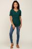 Forest Green Ribbed Wrap Front Nursing Top sold by Pinkblush