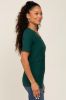 Forest Green Ribbed Wrap Front Nursing Top sold by Pinkblush