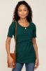Forest Green Ribbed Wrap Front Nursing Top sold by Pinkblush