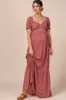 Pink Floral Puff Sleeve Maternity Maxi Dress sold by Pinkblush