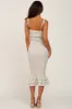 Blue Floral Front Tie Cutout Smocked Midi Dress sold by Pinkblush
