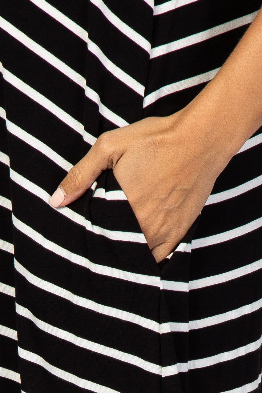 Black Striped Cami Strap Maternity Maxi Dress sold by Pinkblush product image thumbnail 4