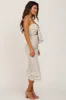 Blue Floral Front Tie Cutout Smocked Midi Dress sold by Pinkblush