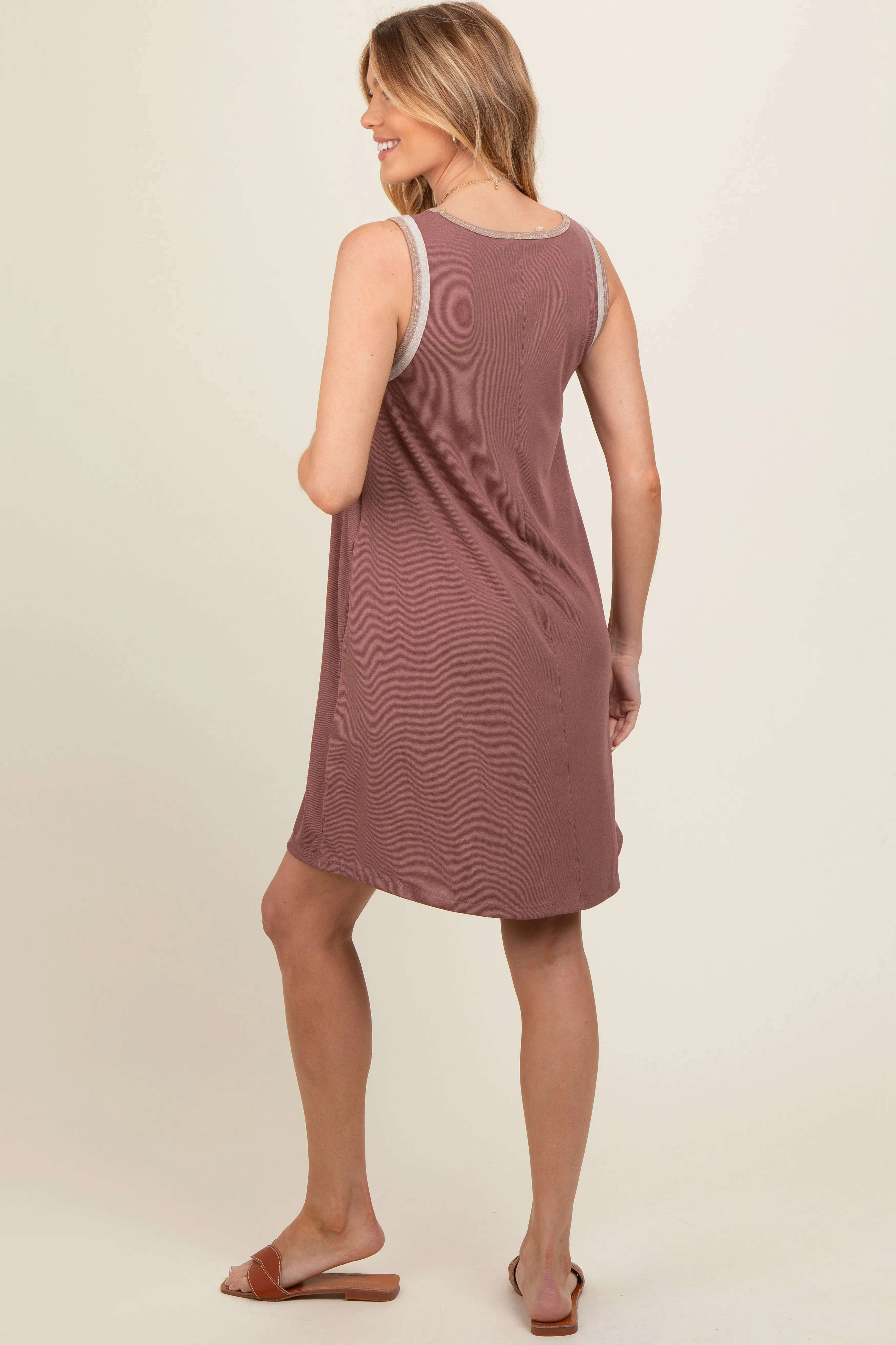 Mauve Foil Detailed Maternity Dress sold by Pinkblush product image thumbnail 2