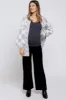 Heather Grey Checkered Maternity Cardigan Sweater sold by Pinkblush
